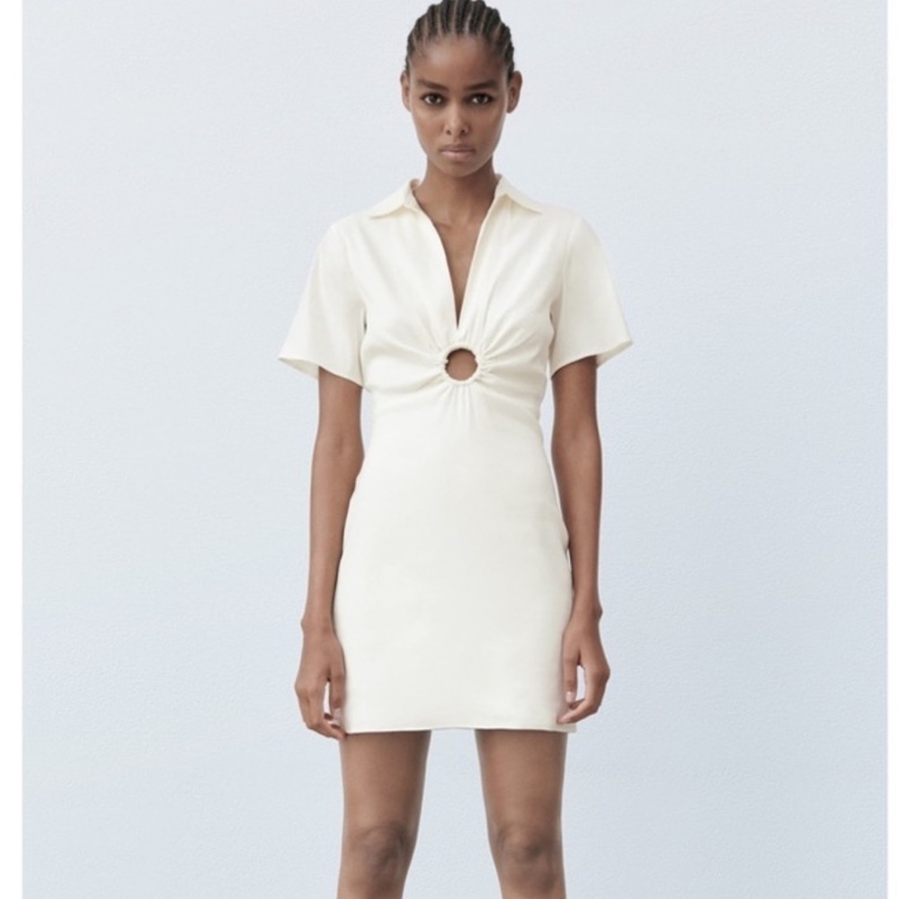 NWT Zara Ivory Collared Dress!